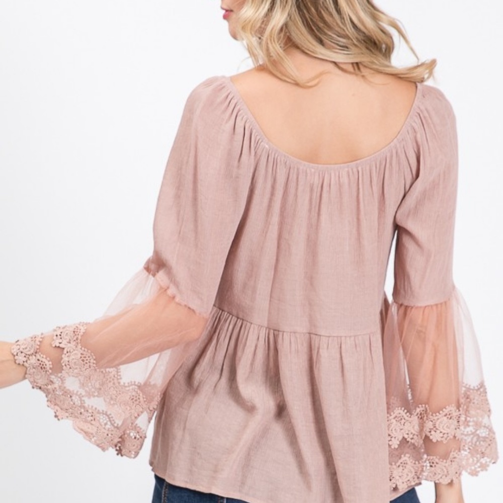 Lace Bell Sleeve Top - Picture 6 of 7